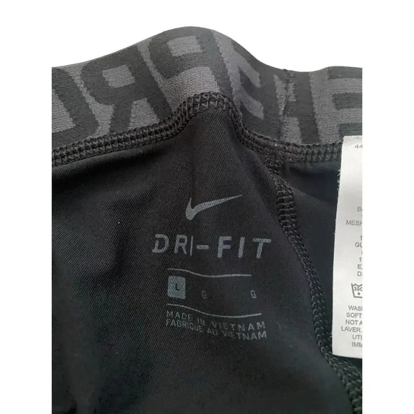 Nike Pro Dri Fit Black Elastic Waist Capri Activewear Leggings Size Large - Picture 6 of 8